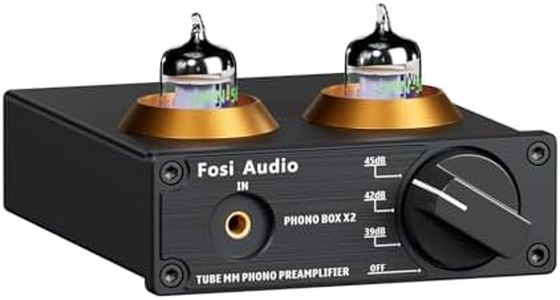 Fosi Audio Box X2 Phono Preamp for Turntable MM Record Player Preamplifier with Gain Gear Stereo Tube Pre Amp Hi-Fi Mini Vacuum Pre-Amplifier for Record Player with DC 12V Power Supply