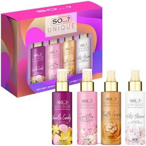 So…?...? Unique Body Mist Set - Perfumes for Women - Gifts for Women - Body Spray for Women - Vegan, Cruelty-Free - 650-1000 Sprays - 4 pcs