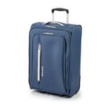 Pierre Cardin Cion Soft Sided Luggage with Stress Tested Durable Wheels, Telescopic Drag Handle Suitcase with Packing Straps CL610M (Small, Navy & Grey)