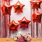 Party Propz Valentines Day Decoration Items - Pack of 5 Valentines Balloons with Red Star Shaped Foil Balloons for Decoration for Girlfriend, Boyfriend, Husband - Anniversary, Wedding Decoration