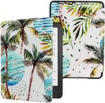 DMLuna Case for All-New Kindle 6" (11th Generation, 2024/2022 Release, Model C2V2L3), Ultra Thin and Lightweight Protective Premium PU Leather Cover with Auto Sleep Wake Function, Coconut Tree