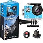 AKASO EK7000 4K30FPS Action Camera - 20MP Ultra HD Underwater Camera 170 Degree Wide Angle 98FT Waterproof Camera with Accessory Kit - Blue