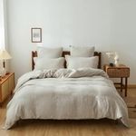 Simple&Opulence 100% Linen Duvet Cover Set, 3 PCS Pure Natural French Flax Linen Duvet Cover King Size, Breathable Soft Comfy Linen Bedding Comforter Cover with 2 Pillowcases(King, 104"x92")