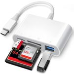 USB C SD Card Reader, ChiaoPio 4 IN 1 USB-C to SD Memory Card Adapter with CompactFlash/CF/SD/MicroSD & USB 4 Port Compatible with iPhone 15 iPad Mac MacBook Pro/Air/Mini Laptop