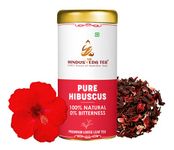 Pure Hibiscus Tea for High Blood Pressure (300 Gram - 600 Cups) By - Hindusveda Tea | Organic Hibiscus Tea Helps Lower The Blood Pressure and Controls Cholesterol Level | Caffeine Free Premium Loose Leaf Hibiscus Tea Used for Iced Tea Cocktails, Mocktail & Syrup