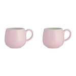 Mason Cash Embossed Honeycomb Pink Mug, 35 CL (Pack of 2)