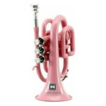 Pocket Trumpet Bb Pitch Including Mouthpiece and Carry Case, (Pink Gold)
