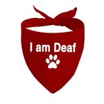 1 Piece I Am Deaf Please Ask To Pet Me Dog Bandana Handkerchief Scarf Tie On Special Needs Dog (I Am Deaf red-D)