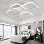 XEMQENER Modern LED Ceiling Light with 4 White Squares, 60W Flush Mount Pendant Light, Acrylic Chandelier for Living Room Bedroom Dining Room, 6000K Cool White Light Only [Energy Class A++]