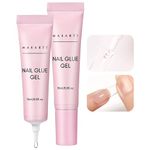 Makartt Solid Nail Glue,2pcs Glue Gel for Nail Tips Super Adhesive Glue Gel Multifunctional Nail Tools Long Lasting Gel Nail Glue for Acrylic Nails