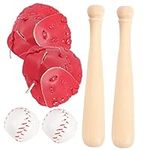 KOMBIUDA 2 Sets Baseball Decorations Mini Baseball Glove Kids Baseballs Mexico Baseball Jersey Outdoor Toys Miniature Sports Items for Crafts Baseball Party Favors Bat Leather Child Desktop