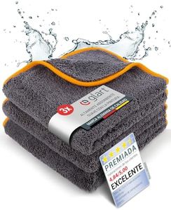 Glart 443TPO premium, set de 3 paños de microfibra ultra suaves y absorbentes de 600 gsm para coche, 40x40 cm, naranja.