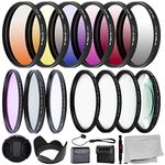 Ultimaxx 52MM Complete Lens Filter Accessory Kit for Lenses with 52MM Filter Size: 6PC Gradual Color Filter Set + UV CPL FLD Filter Set + Macro Close Up Set (+1 +2 +4 +10)