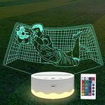 Soccer Gifts for Boys, Cool Soccer Goalie Night Light 3D Optical Illusion LED Lamp with Remote Control 16 Colors Changing Football Birthday Christmas Valentine's Day Gift Idea for Sport Fan Girls Man