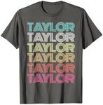 First Name TAYLOR Girl Boy Retro My Personalized Groovy 80's T-Shirt