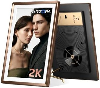 ARZOPA 2K Digital Picture Frame 14 Inch Free Cloud Storage No Subscription QHD Anti-Glare Touchscreen Metal Frame Load Photos Videos from Phone Ideal for Gifting - D14Pro Mocha Brown