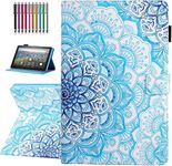 All-New Amazon Kindle Fire 7 Tablet 12th Generation (2022 Release) - Not Suitable for 5th/7th/9th Fire 7, Premium PU Leather Stand Cover with Smart Auto Wake/Sleep, Mandala