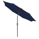 MUCHENGHY Patio Umbrella 9ft Market Outdoor Table Umbrella with Push Button Tilt and Crank 8 Ribs for Outside, Lawn, Deck, Garden, Fishing, Backyard & Pool(Navy Blue)