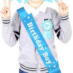 Propsicle Blue Premium Satin Birthday Boy Sash/Birthday Sash for Kids/Birthday Decoration Items for Boys - Suitable for All Ages