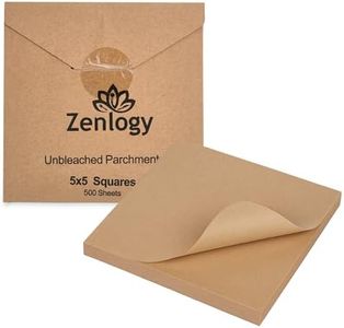 Zenlogy 5x5 Small Parchment Squares (500 sheets) - Unbleached, Non-stick, Pre-cut Parchment Paper- Ideal for Candy Wrappers, Liner Paper, Freezing and Storing, Separating, and Diamond Painting