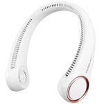 Morelax Neck Fan, Portable Neck Fan,Hands Free Bladeless Mini Fan with 360°Cooling Airflow, 3 Speeds Adjustable,Ultra Quiet Wearable, Suitable for Indoor Outdoor Travel Sports (White)