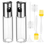 CUESVAP 2PCS Oil Spray Bottle, 100ml Glass Olive Oil Sprayer Mister for Air Fryer, Cooking, Kitchen, BBQ and Baking
