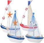SHINEOFI 4Pcs Mini Sailboat Model D