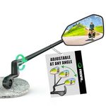 RBRL Bike Mirror, Aluminum Alloy Bicycle Mirror Handlebar Mount, Anti-shake & Break-proof, Foldable HD Real Glass Rotatable Ebike Accessories, Bike Rear View Mirror for Ebike Scooter(Right)