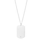 Philip Jones Men's Stainless Steel Dog Tag Necklace Created with Zircondia® Crystals