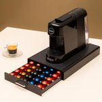 COFFEEZA Finero Next Pod Coffee Machine & Capsule Storage Drawer Combo | Perfect Espresso & Cappuccino Maker with 50-Pod Capacity Storage | Compatible with Nespresso Pods| 1-Year Warranty