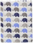 Bacati Mini Elephants Blue/Grey Curtain Panel