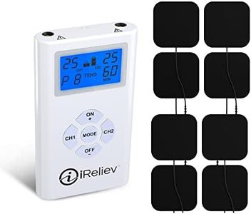 iReliev TENS Unit Electronic Pulse Massager & (8) Electrodes Pain Relief Bundle - Original iReliev TENS Unit with Extra TENS Unit Pads.