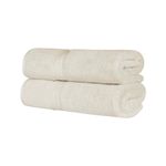 Long Staple Combed Cotton 2-Piece Solid Bath Sheet Set, Bath Sheets 34” x 68”, Almond by Superior