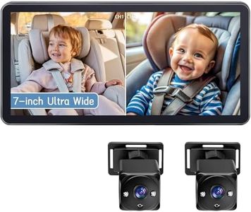 Omebel Baby Car Camera 2-Kids Car Baby Camera for Seat, 7 Inch Ultrawide Display with Two Cameras Rear Facing, USB Powered Backseat Car Seat Camera Mirror HD 1080P Easy to Install