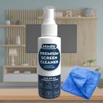 Modo Screen Cleaner With Microfiber 300ml | Ideal for TVs, Mobile, Laptop, Camera Lense, Iphone, iPad, Mobile Phones, Monitors & More | Alcohol & Ammonia Free | Cleans 400+ times