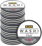 Scotch Expressions Washi Tape, 0.59" x 393 ", Black Stripe, 6 Rolls (C314-P43)