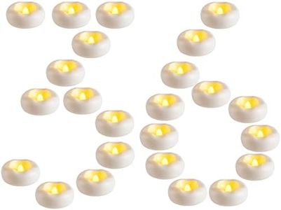 QQFCTOO 36 Pack 2Inch LED Floating Candles, Battery-Operated Flickering Waterproof Flameless Tea Lights for Pool, Wedding, Home Decor, Party, Outdoor Use (White)