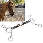 Black Horse Chew, Horse bits,Horse Snaffle,Stainless Steel Gag Bit with Black Steel Mouth,Horse Cheek Snaffle for Cultivation