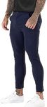GINGTTO Mens Blue Tapered Dress Pan