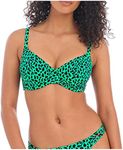 Freya Zanzibar Underwire Plunge Bikini Top (201102), Jade, 32DD