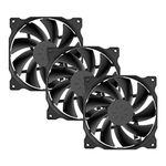 upHere 120mm 3PIN Case Fan Low Noise High Airflow Ultra Quiet High Performance Fan for PC Cases, Computer Cooling,3 Pack,Black,12BK3-3