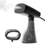 Tylasom Steamer for Clothes, 1300W Handheld Garment Steamer Iron with Fabric Brush, 380ml Large Capacity, Fast Heating Portable Travel Wrinkle Remover (110-120V), Black
