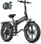 ENGWE Engine Pro 2.0 1200W Peak Power 75N.m Torque Sensor Ebike, 4.0*20” Fat Tire Folding Electric Bike for Adults, 52V 16AH Battery Up to 28MPH 68Mile Long Range, Full Suspension All Terrain(Black)