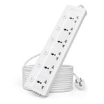 Cablet Extension Board 10 Meter Cable | 2500W 10A | 6 Universal Multi Plug Socket with Individual Switches | 10 Meter Heavy Duty Cord | LED Indicator, Power Strip & Spike Guard for Home & Office Use