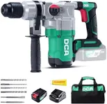 DCA 20V MAX Brushless Rotary Hammer Drill, 4.5 Joule, 3800BPM, 1-1/8 Inch SDS-Plus, Cordless Heavy Duty Rotary Hammer Drill with Vibration Control, 5.0Ah Battery, 4A Fast Charger and Safety Clutch