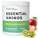 Essential Amino Acids Powder, Full Spectrum EAA & BCAA Drink for Muscle Recovery, Apple & Kiwi Flavour, 60 Servings, High Strength Intra Workout Supplement, UK Made - Love Life Supplements