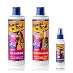 Mane 'n Tail Spirit Untamed Shampoo + Conditioner 11.02 Oz + Detangler 3.4Oz For Kids Caramel Apple Scent Gentle, Mild For Everyday Use Coconut Oil Softness