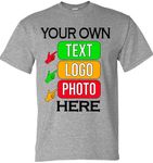 Custom T-Shirts for Men and Women Design Your Own Personalized Shirt with Text Image Logo Customizable Front and Back Print Soft Cotton Tee