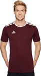 adidas mens Aeroready Entrada Crewneck Soccer SHORT SLEEVE JERSEY, Maroon/White, Large US