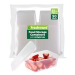 Freshware Food Storage Containers [50 Set] 25 oz Plastic Deli Containers with Lids, Slime, Soup, Meal Prep Containers, BPA Free, Stackable, Leakproof, Microwave, Dishwasher and Freezer Safe